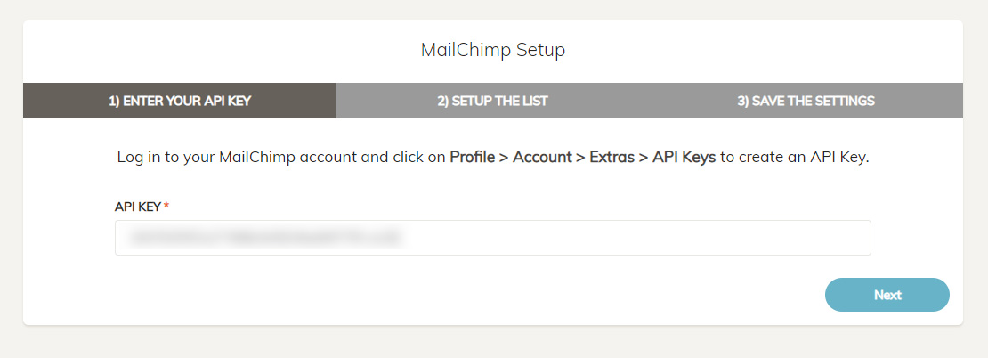Configure Mailchimp