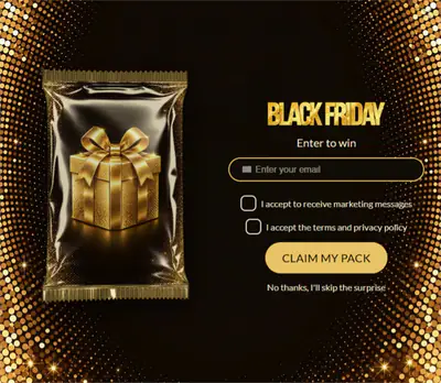 Gold Rush, a Black Friday mystery pack template