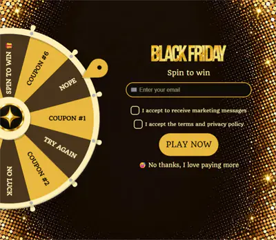 Golden Spin, a Black Friday spin wheel template