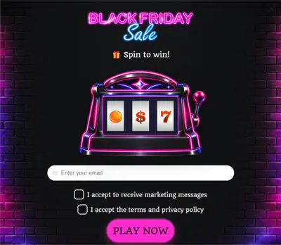 Neon Sale, a Black Friday slot machine template