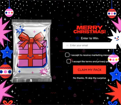 Pop Art Present, a Christmas mystery pack template