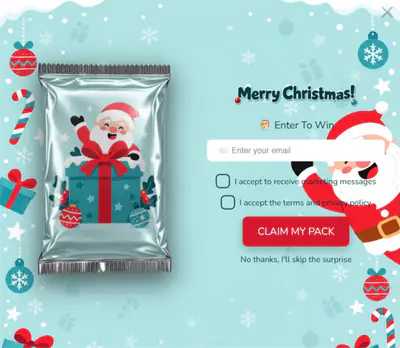 Santa's Surprise, a Christmas mystery pack template