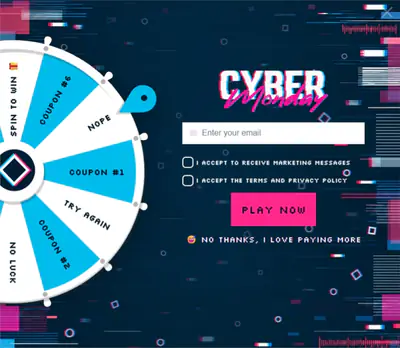 Glitch Wheel, a Cyber Monday spin wheel template