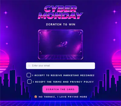 Retro Grid, a Cyber Monday scratch card template